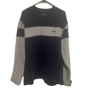 Chaps Ralph Lauren Mens Long Sleeve Shirt Size XL Colorblock‎ Gray Blue Y2K 90s